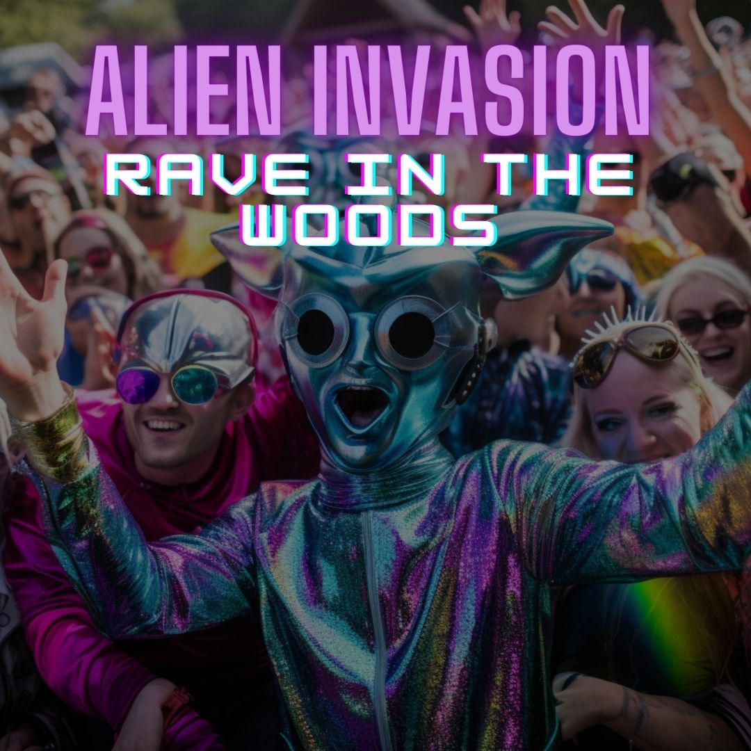Alien Invasion Farm Rave Poster